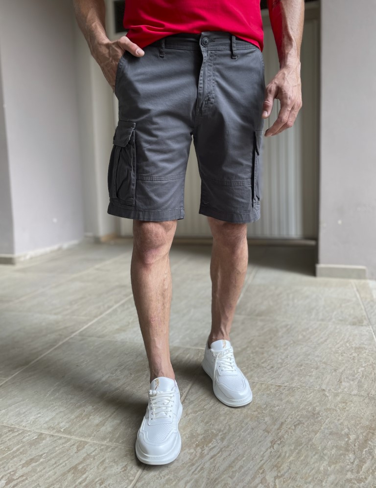 Ανδρική ανθρακί cargo βερμούδα 242102A φωτογραφία